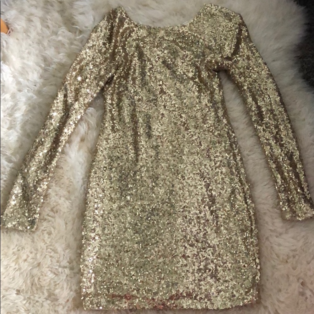 Xenia Gold sequin dress